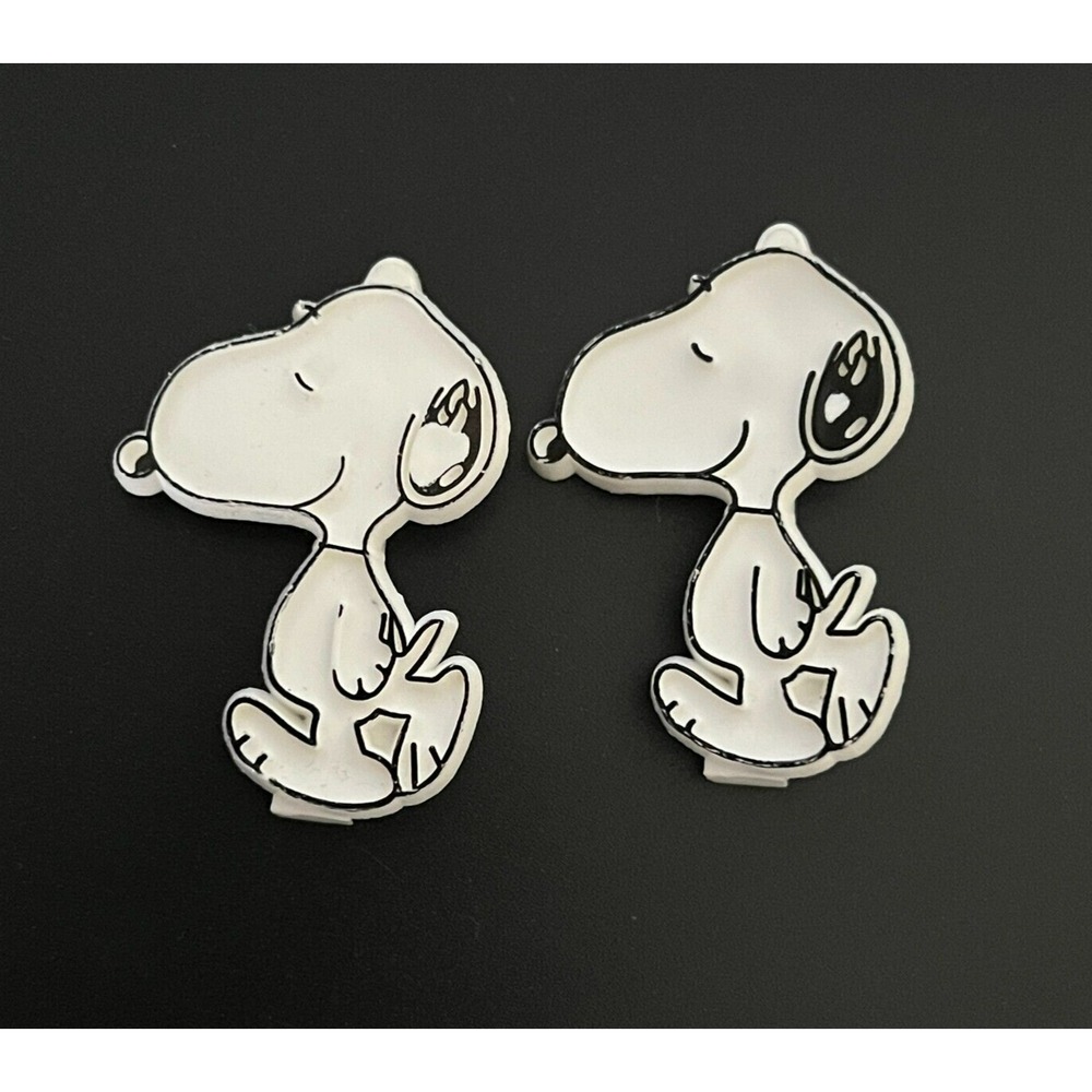 Vintage1950's Peanuts‎ SNOOPY Plastic Barrettes Hair Clips 1 Pair ~ Collectible